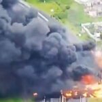 Una explosión de pipa en Tlaxcala, provoca cierre total de la carretera México-Veracruz